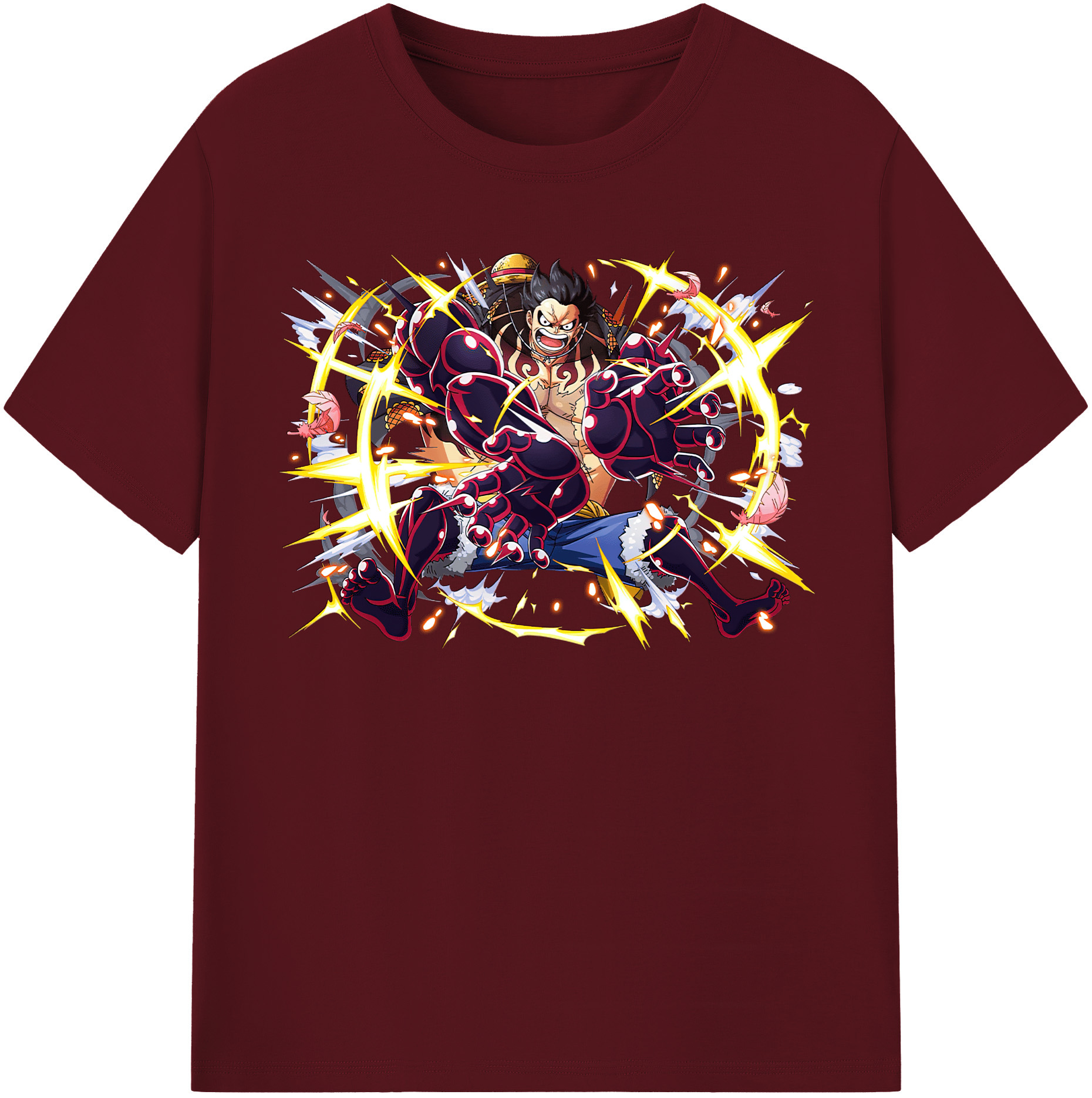 ワンピース モンキー・D・ルフィ ONE PIECE Monkey D. Luffy 綿100％半袖Tシャツ（フロントプリント）